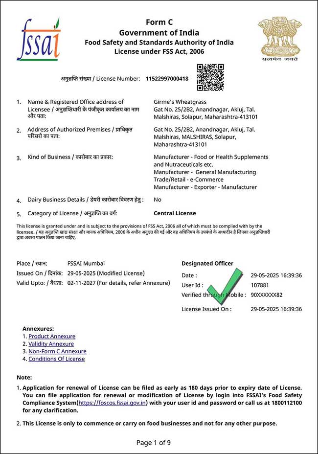 FSSAI Certificate